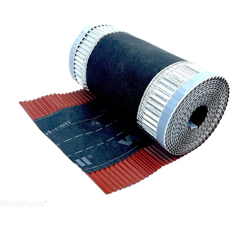 Closoir de Faîtage - Rouge - 300 mm x 5 ml - Souple ventilé Aluminium et Fibre - ral 8004