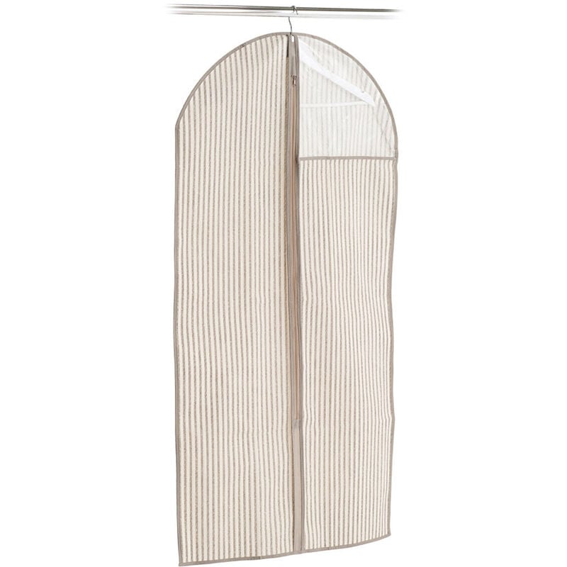 Zeller - Clothes Cover w. window 'Stripes', non-woven, beige