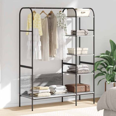 Clothes Rack with Shelf Grey 120 x 44 x 160 cm Engineered wood vidaXL
