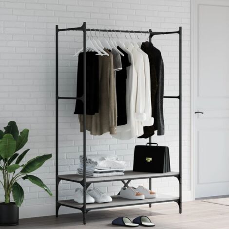 Clothes Rack with Shelves Grey Sonoma Engineered Wood vidaXL
