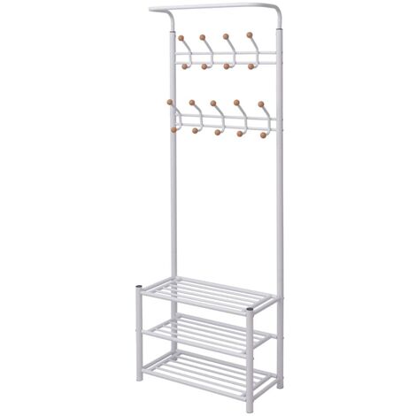 Clothes Rack with Shoe Storage 68x32x182.5 cm White vidaXL