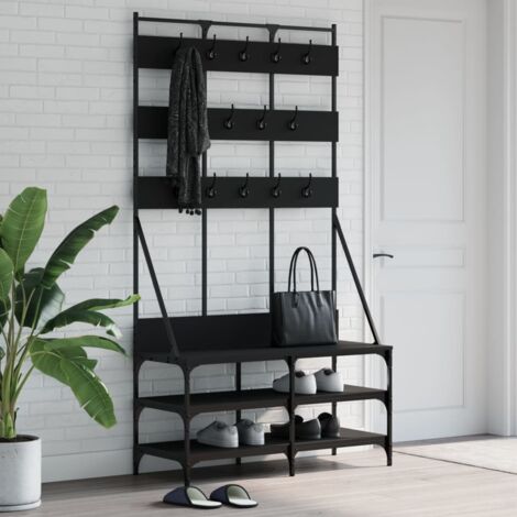 Clothes Rack with Shoe Storage Black 100x40x184 cm vidaXL