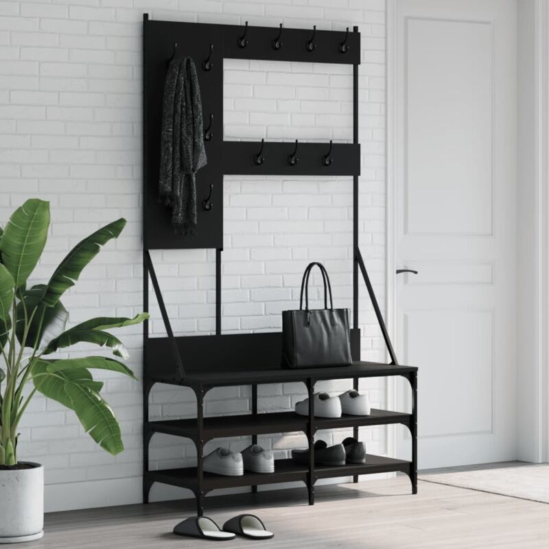 Vidaxl - Clothes Rack with Shoe Storage Black 100x40x184 cm Black