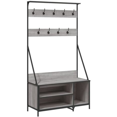 Clothes Rack with Shoe Storage Grey Sonoma 100x41x184 cm vidaXL