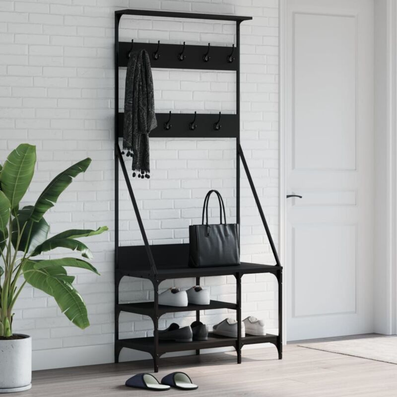 Vidaxl - Clothes Rack with Shoe Storage Black 80x40x184 cm Black