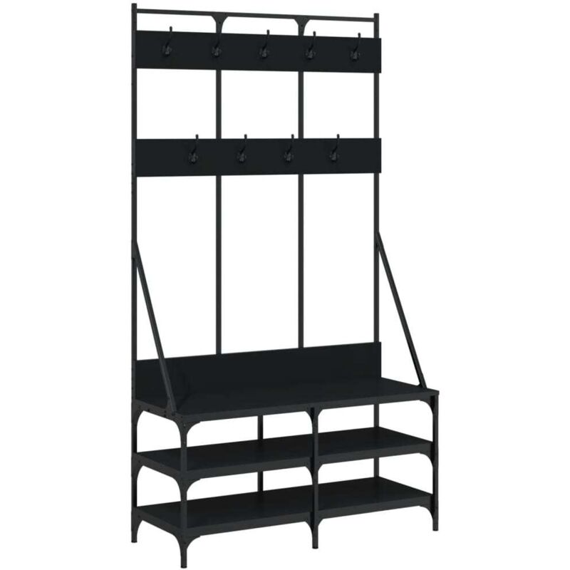Clothes Rack with Shoe Storage Black 100x40x184 cm vidaXL - Black
