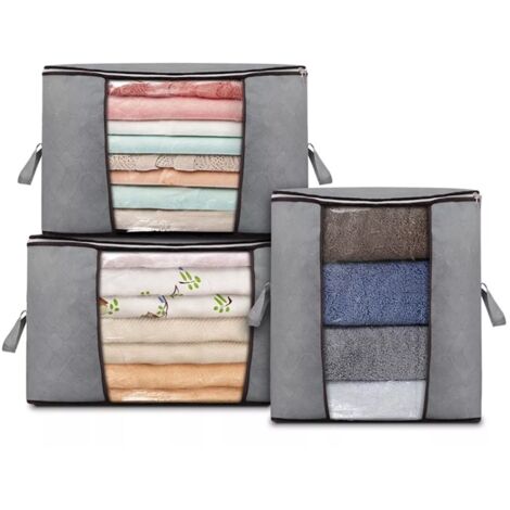 Clothes Storage Bag Large Capacity Foldable Clothing Moving Bag with Front Transparent Window