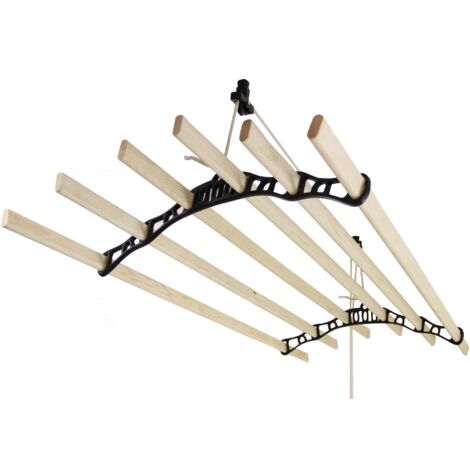 Clothing Airer Ceiling Pulley - Black - 2.4m