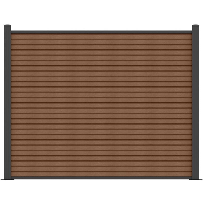 Clôture à enterrer effet bois H148 cm - Kit de 9 lames en composite co-extrudé + 2 poteaux anthracite - palizo