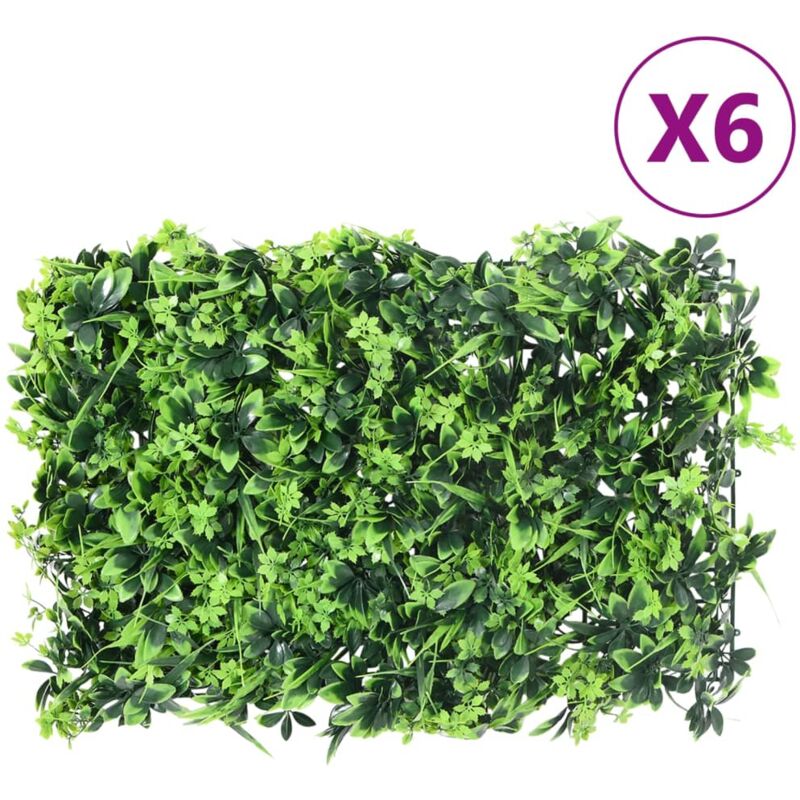 Torana - Clôture à feuilles artificielles 6 pcs vert 40x60 cm