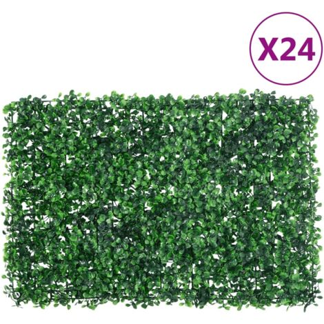 Clôture à feuilles d'arbustes artificiels 24 pcs Vert 40x60 cm vidaXL