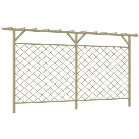 Clôture à lattes de jardin avec pergola Bois