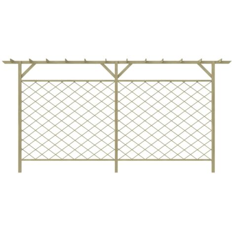 Clôture à lattes de jardin avec pergola Bois