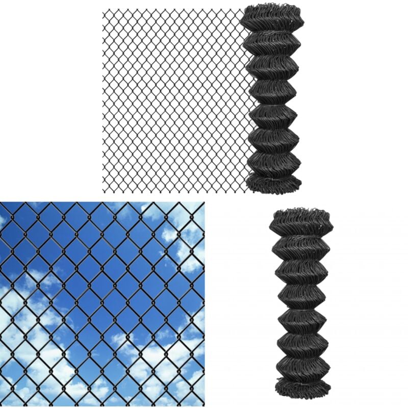 Clôture à mailles Acier 15 x 1,25 m Gris - Clôture Rigide - Clôture Métal - Clôture Jardin - Clôture Extérieur - Clôture Grillage - Home & Living