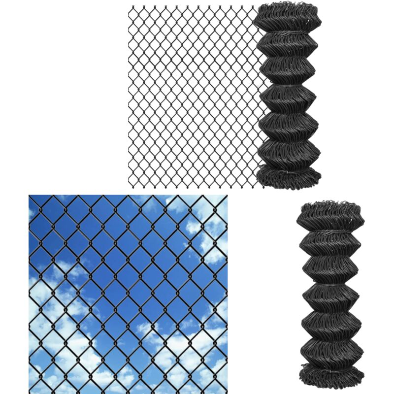 Clôture à mailles Acier 25 x 1 m Gris - Clôture Métal - Clôture Jardin - Clôture Rigide - Clôture Grise - Clôture Résistante - Home & Living