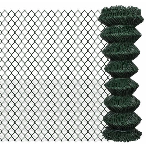 Clôture à mailles losangées Acier 1,25x15 m Vert