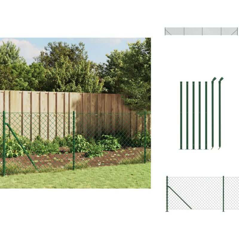 Clôture à mailles losangées avec bride vert 1x10 m - Clôture - Clôture Grillagée - Clôture Cyclique - Clôture Métalliques - Clôture Jardin