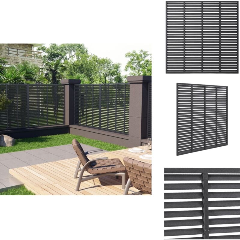 Clôture à persiennes wpc 180x180 cm gris - Clôture - Clôture Jardin - Panneaux De Clôture - Panneau De Clôture - Clôture Design