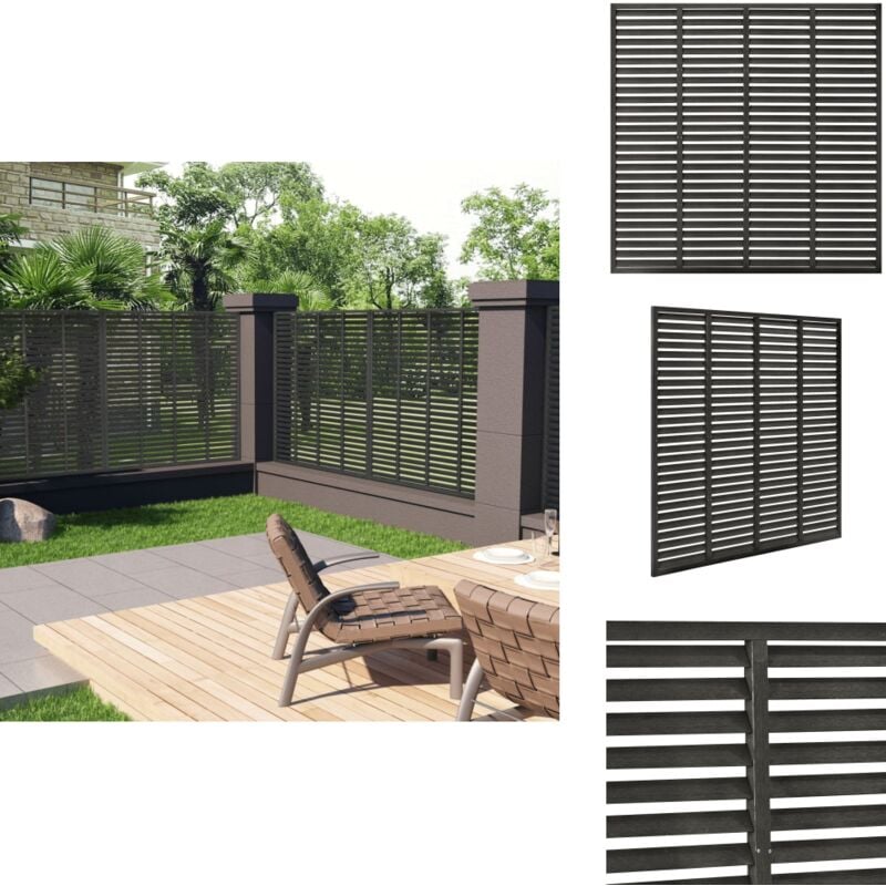 Clôture à persiennes wpc 180x180 cm gris foncé - Clôture - Panneau De Clôture - Clôture à Persiennes - Clôture Extérieure - Clôture Jardin
