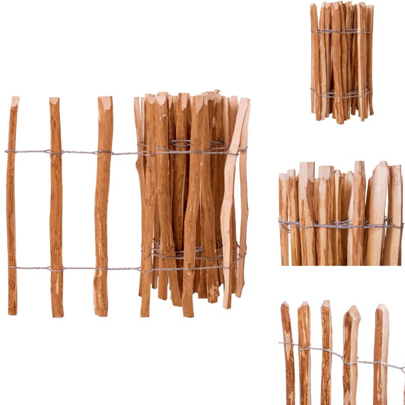 Clôture à piquets Bois de noisetier 60x500 cm - Clôture Bois - Clôture Jardin - Clôture Esthétique - Clôture Résistante - Clôture Design