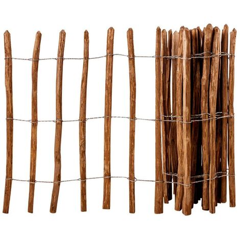 clôture à piquets Bois de noisetier 90 x 500 cm