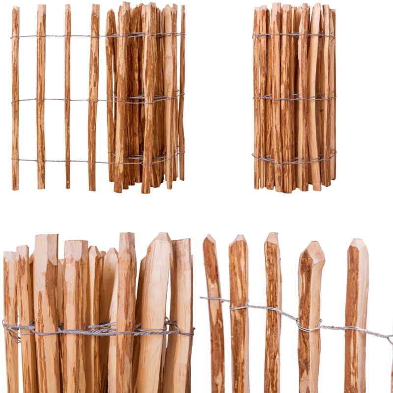 Clôture à piquets Bois de noisetier 90x500 cm - Clôture Bois - Clôture Jardin - Clôture Design - Clôture Esthétique - Clôture Rustique - Home & Living