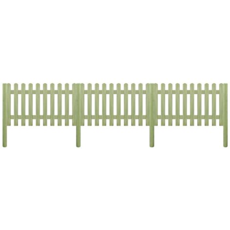Clôture à piquets Bois de pin imprégné 5,1 m 150 cm 6/9 cm