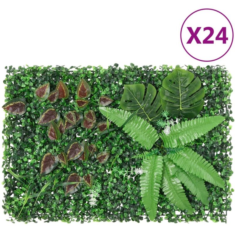 Vidaxl - Clôture à plantes artificielles 24 pcs vert 40x60 cm
