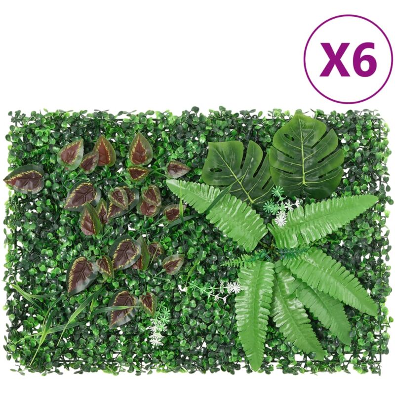 Torana - Clôture à plantes artificielles 6 pcs vert 40x60 cm