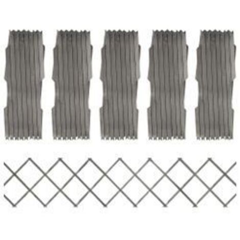 Clôture à treillis 5 pcs Gris Bois de sapin massif 180x30