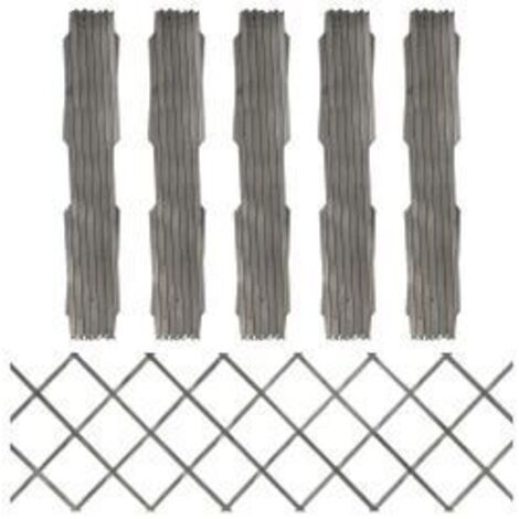 Clôture à treillis 5 pcs Gris Bois de sapin massif 180x60