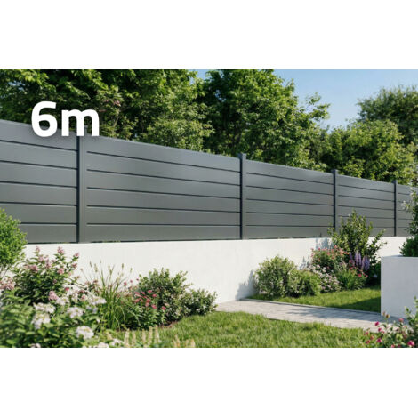 Clôture Aluminium Persienne 6m VANO H.90cm gris