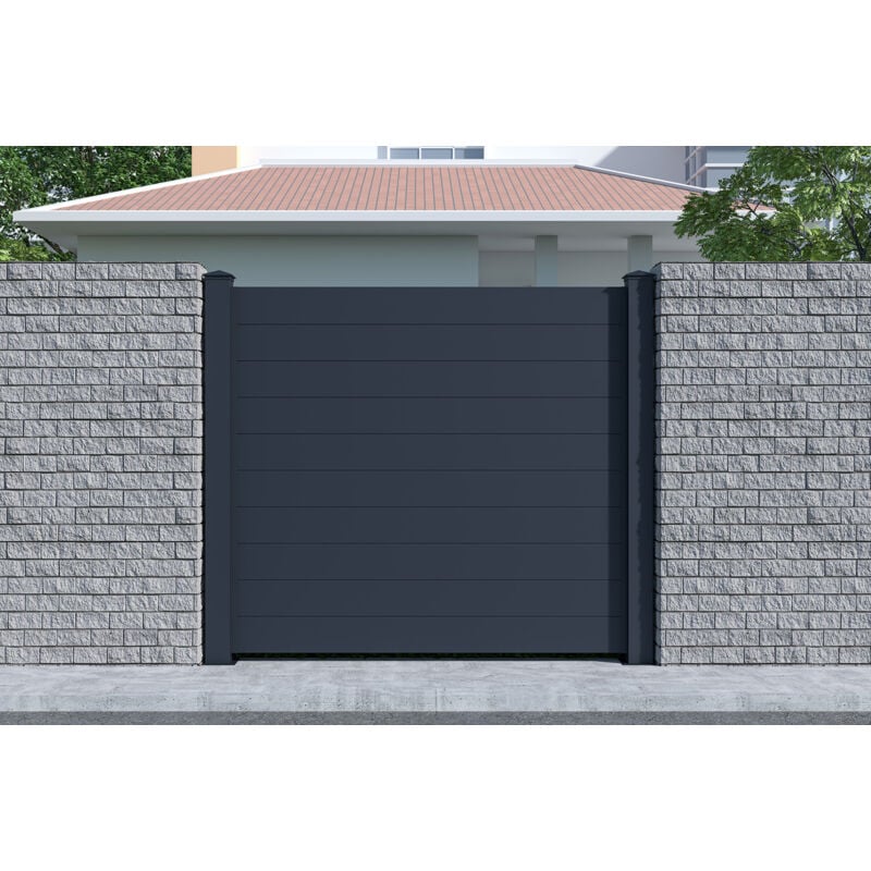 Panneau de clôture 1,9m niesen H.170cm aluminium gris