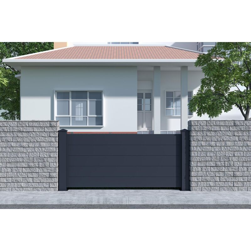 Casanoov - Panneau de clôture 1,9m niesen H.90cm aluminium gris
