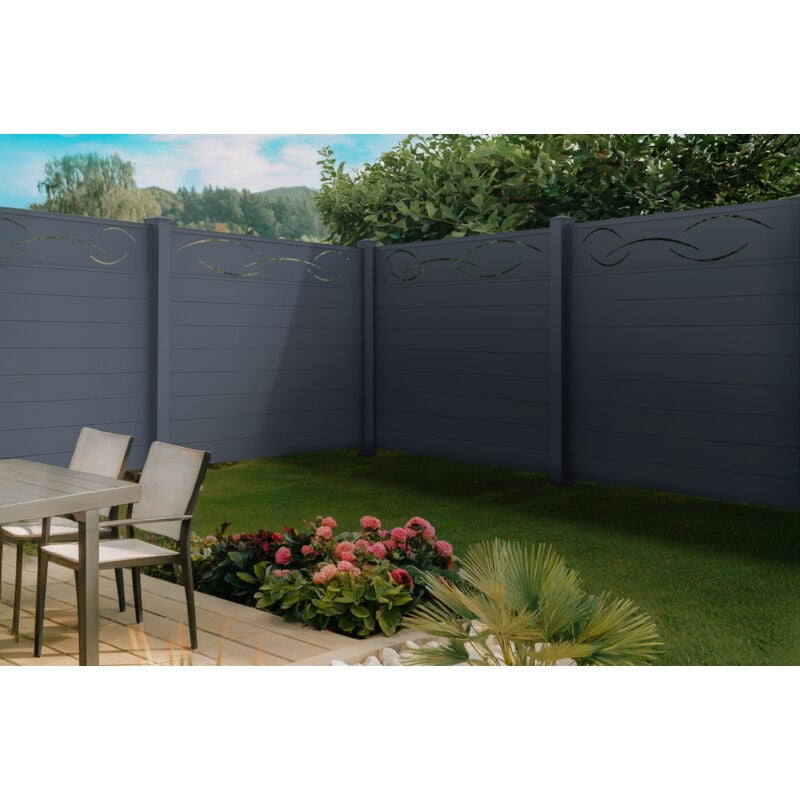 Panneau de clôture 1,9m life H.170cm aluminium gris