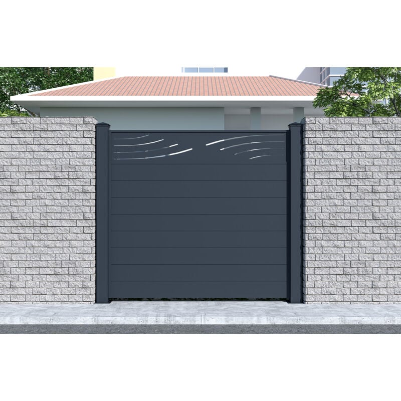 Panneau de clôture 1,9m veleta H.170cm aluminium gris