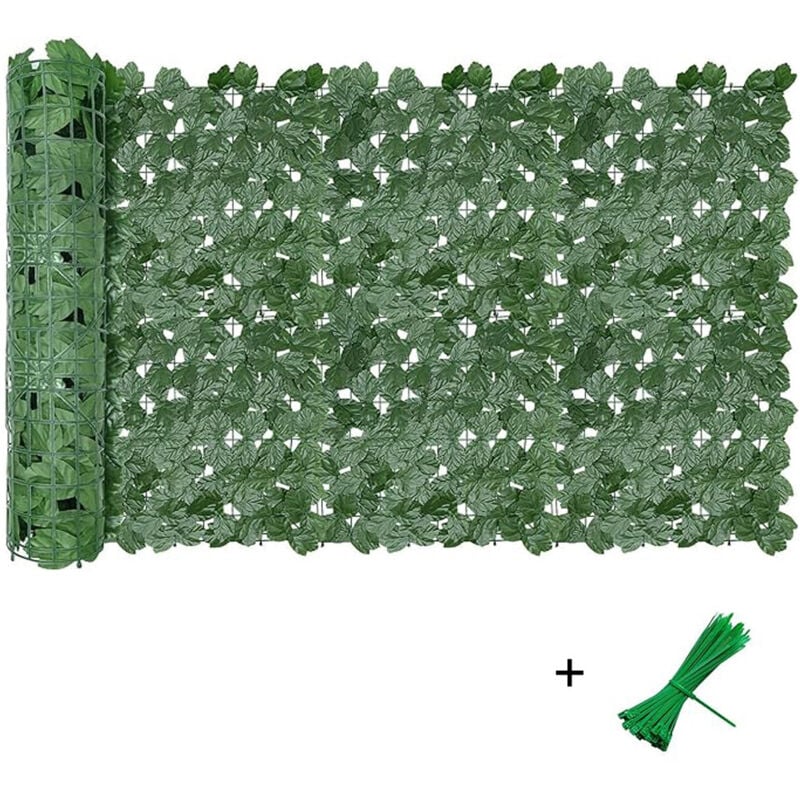 Sinbinta - Clôture Artificielle de Feuilles de Lierre artificielles,300x100cm Écran de clôture antivol de Jardin extérieu - Feuilles d'érable de