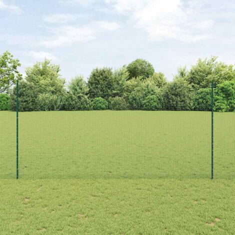 Clôture avec poteau-Clôture de jardin Vert 1,6 x 10 m Acier et PVC 187372