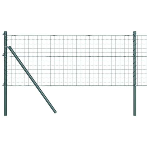 Clôture avec poteau Vert 0,6 x 10 m Acier et PVC