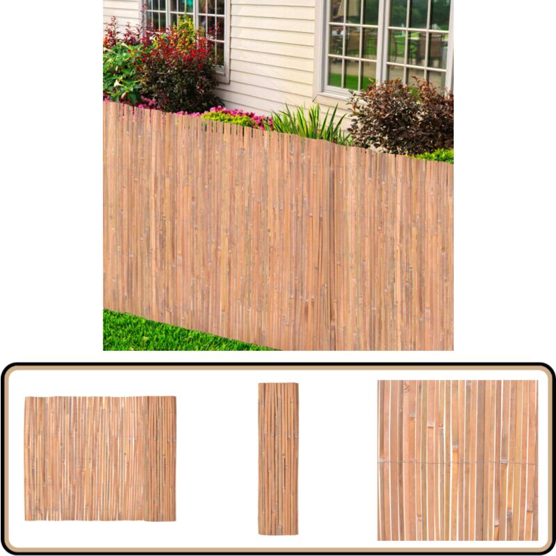 Clôture Bambou 100x600 cm - Clôture Bambou - Clôture Jardin - Clôture Decorative - Bar Tiki - Decoration Exterieur
