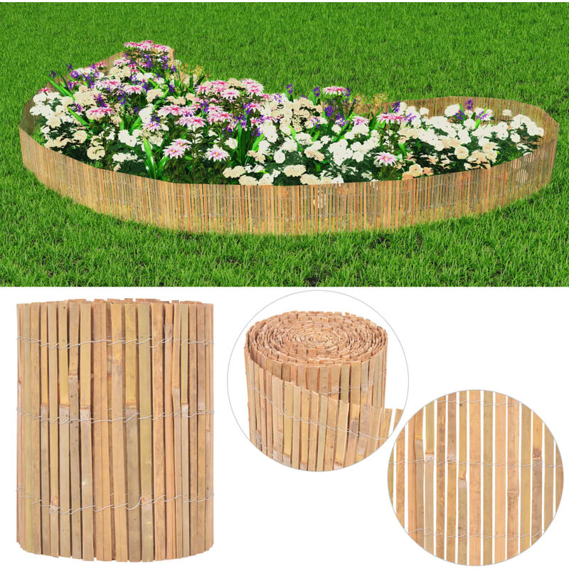 Inlife Clôture Bambou 1000 x 30 cm - Brun