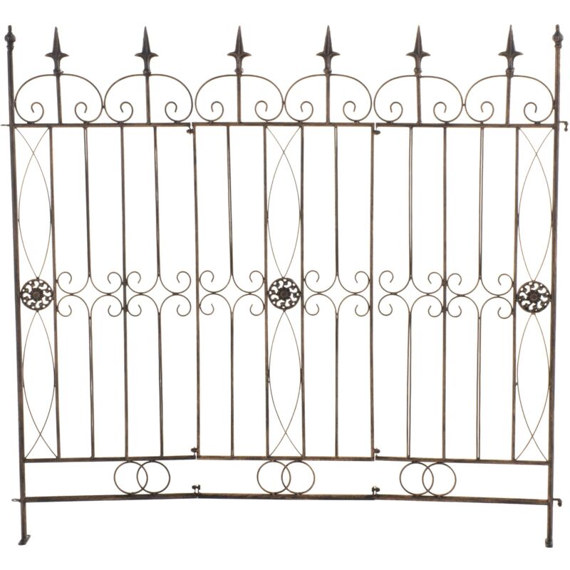 Décoshop26 - Clôture bordure de jardin 115x125 cm en métal bronze 100002950