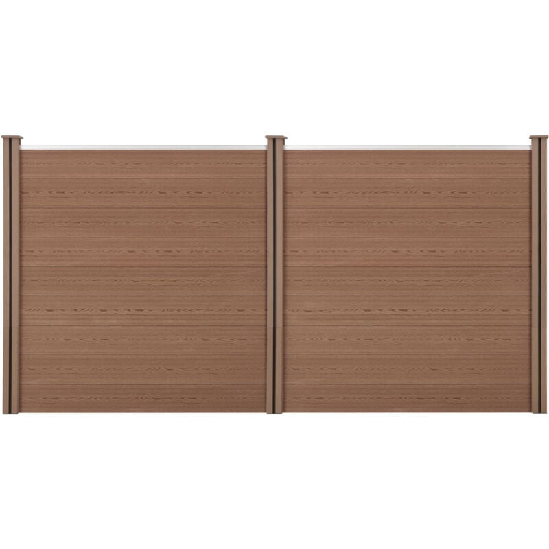 Clôture Brise Vue Getafe Bois Composite Marron 183 x 357 cm [ Neu.holz
