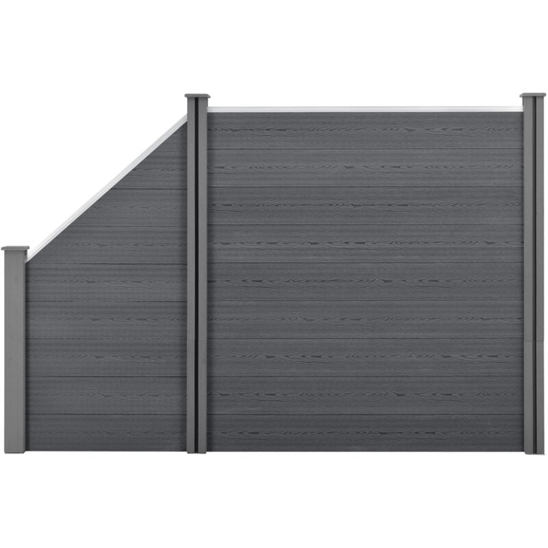 Clôture Brise Vue Bois Composite Quadratique et Oblique Gris 183 x 277 cm [ Neu.holz