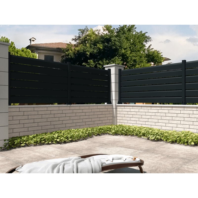 Ombrazur - Clôture Brise vue Gris anthracite l 1911 x h 478 mm 3 lames