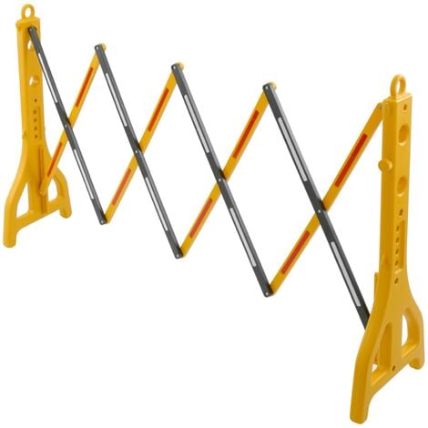 Clôture de chantier extensible jaune avec bandes réfléchissantes 23 cm à 250 cm