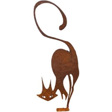 Clôture de chat en métal pour décoration de jardin de chat d'Halloween Décoration de jardin en métal pour extérieur et jardin Silhouette en acier avec statue de chat Statuette