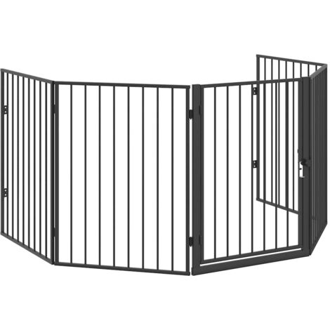 Clôture de cheminée pour animaux de compagnie Acier Noir