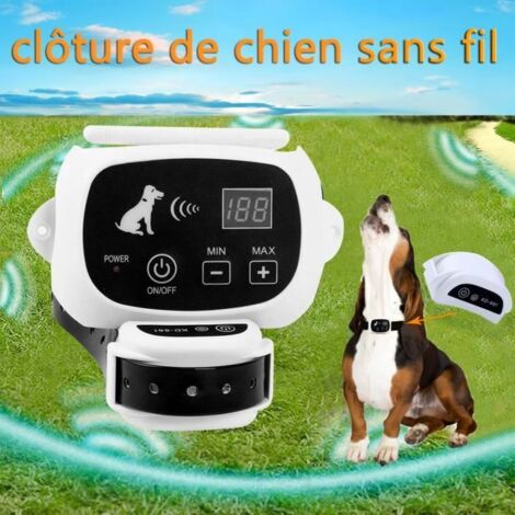 clôture de chien sans fil, émetteur à télécommande de rayon de 500M + récepteur imperméable électrique de formation