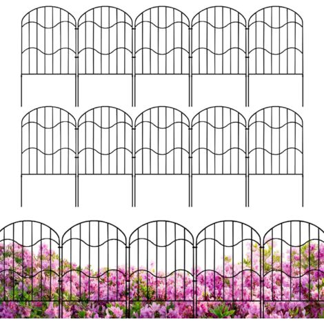 Clôture de jardin - 3 - 3 m x 33 cm x 61 cm - En métal inoxydable - 10